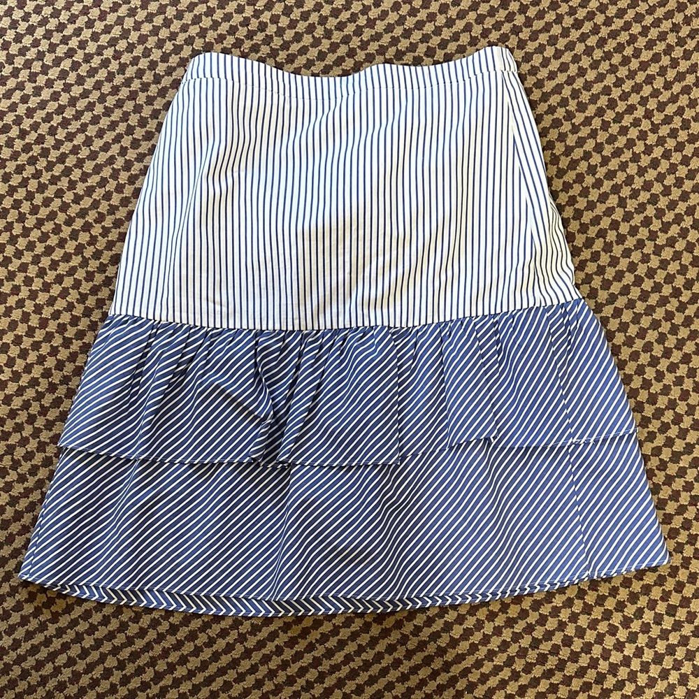 J Crew Striped Blue and White Women's Skirt